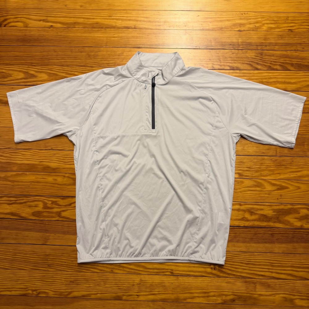 Sun Mountain Windwear Mens L Gray Short Sleeve 1/4 Zip Golf Windshirt Pullover